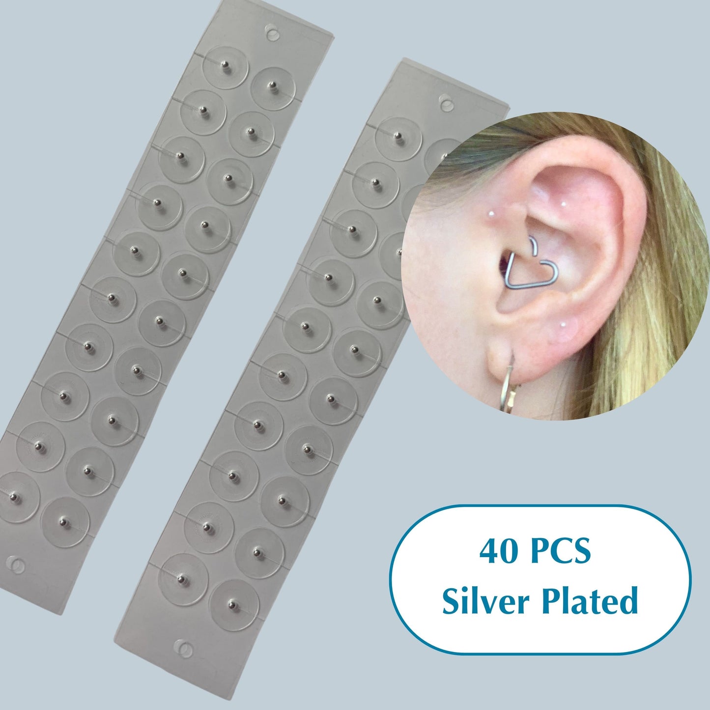 40 Piece Gold or Silver Plated Acupressure Ear Seed Kit + Guide + Tweezers + Case + Gift Wrap | Letterbox Gift Set | Holistic Healing