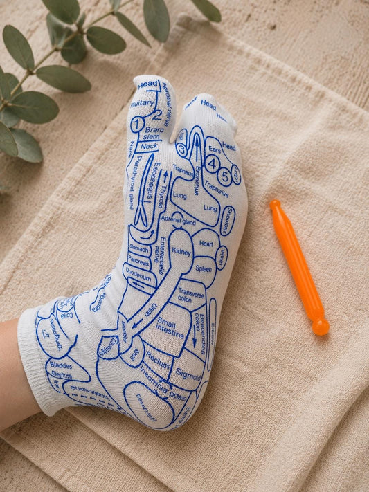 Reflexology Socks | Acupressure | Massage Kit | Letterbox Gift Set | Male/Female + Massager + Guide + Gift Wrap