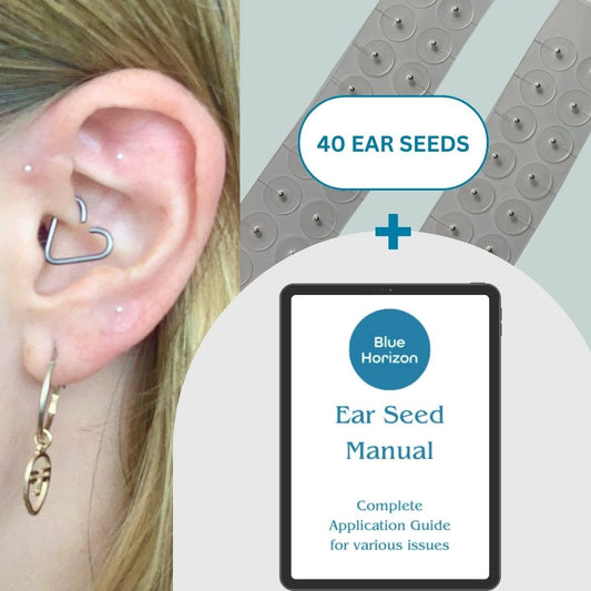 40 Piece Silver or Gold Plated Acupressure Ear Seed Kit + Ebook Application Guide | Holistic Healing | Health & Wellbeing | Wellness