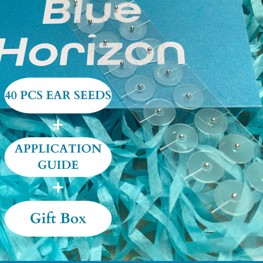 40 Piece Silver Plated Acupressure Ear Seed Kit + Gift wrap + Application Guide | Letterbox Gifts | Holistic Healing | Health & Wellbeing